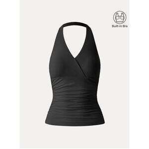 OGL Eco-SkinKiss Halter Neck Side Gathered New Airy Brami Tank NWT SIZE S